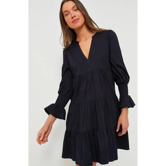 Pomander Place by Tuckernuck Navy Blue Cotton Poplin Kenzo Mini Dress Size XL - Picture 1 of 9